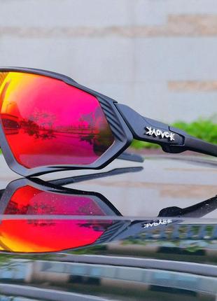 Велоокуляри поляризаційні 5 лінз kapvoe чорні окуляри велосипеда