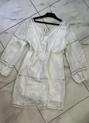 Ажурна в'язана сукня сарафан з відкритою спиною s (42-44-46)