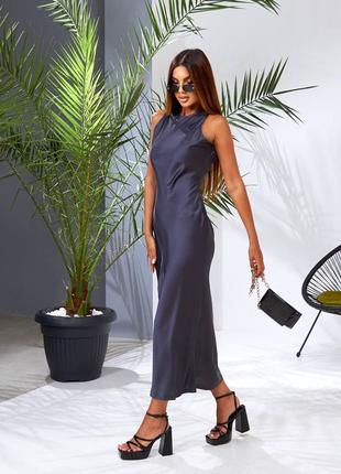 Довга сукня облягаюча шовк3 фото
