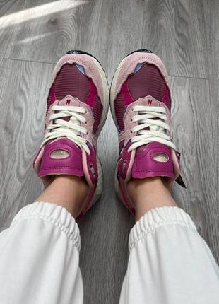 Женские кожаные весенние кроссовки люкс качества спортивные лето розовые8 фото