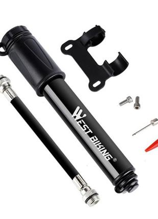 Велонасос west biking шлангом 100 psi 8 бар насос для велосипеда