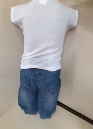 Летний костюм для девочки футболка джинсовые шорты анимэ 92 98 104 1105 фото