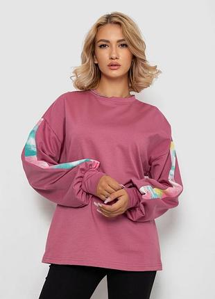 Світшот з принтом, s/m, l/xl. кофта жіноча з лампасами, темно-пудрова, одяг, 102r445