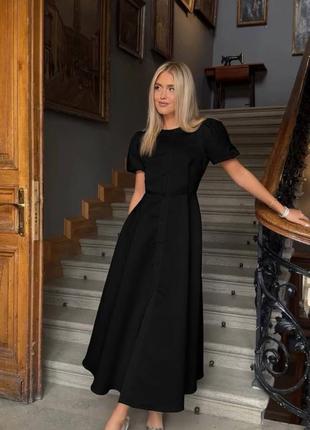 Платье женское из костюмной ткани миди классическая черная, бежевая, красная, белая