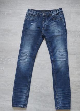 Чоловічі брендовіі стрейчеві джинси slim fit alessandro zavetti розмір 30