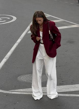 Женский пиджак цвета бордо4 фото