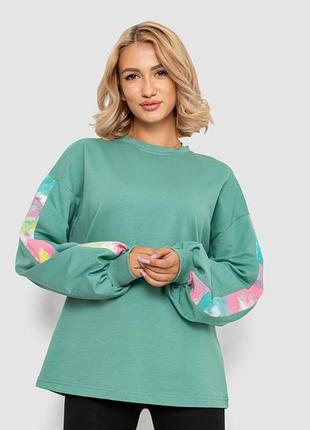 Свитшот с принтом, s/m, l/xl. кофта женская, оливковый, 102r445