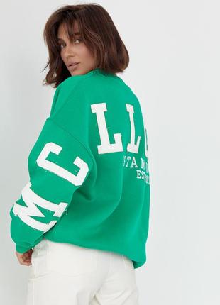 Теплий oversize світшот з написом