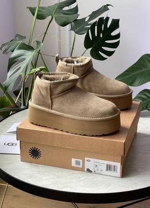 Женские угги ugg ultra mini platform khaki