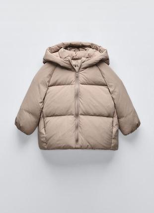 Пуховик на девочку бежевый zara new