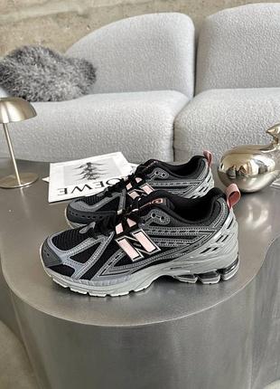 Женские кроссовки new balance 1906r black/ кожа текстиль