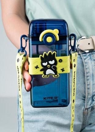 Бутылочка для воды 500 мл с трубочкой kite bad badtz-maru hk24-1203-2