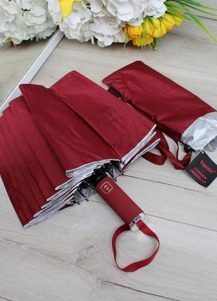 Жіноча стильна та якісна парасоля автомат на 16 спиць червоний