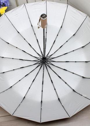 Жіноча стильна та якісна парасоля автомат на 16 спиць червоний