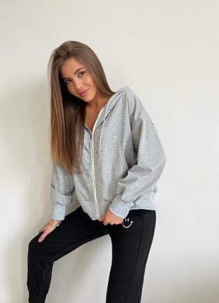 Классная кофта на молнии, в спортивном стиле, с большим капюшоном, в цветах🔝