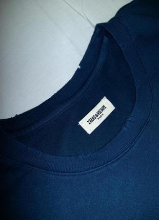 Брендова футболка вкорочена zadig & voltaire xs s m синього кольору вінтаж3 фото