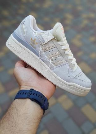 Женские кроссовки adidas forum low grey адедас форум серого цвета