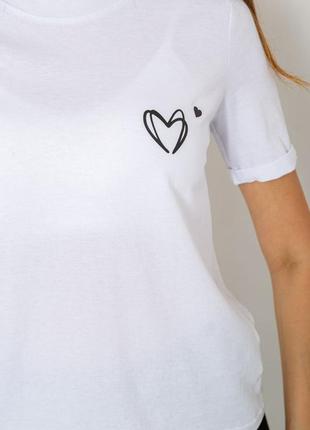 Жіноча футболка з принтом, колір білий, 241r1225 фото