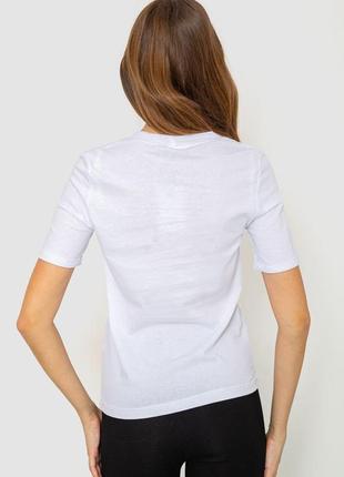 Жіноча футболка з принтом, колір білий, 241r1224 фото