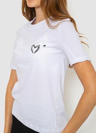 Жіноча футболка з принтом, колір білий, 241r1223 фото