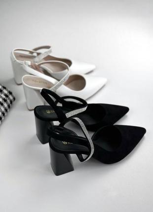 Туфли слингбеки в черном и белом цвете ❤️❤️❤️3 фото