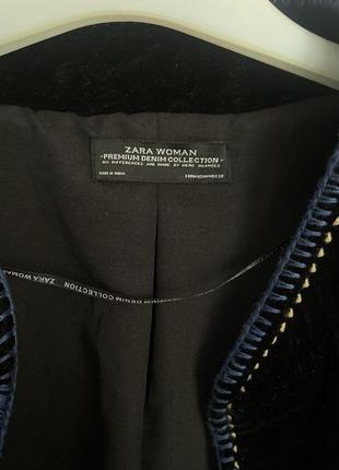 Черный пиджак бархат вышивка бисер5 фото