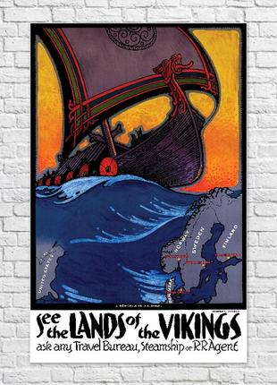 Плакат see the lands of the vikings 1925, 55х86 см