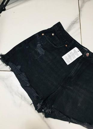 Нові чорні джинсові шорти з праного деніму denim co хл3 фото