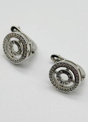 Серебряные серьги в стиле "bvlgari" с фианитами