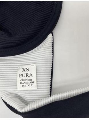 Pura (італія) крутий двосторонній чорний (чорно-білий) верх від купальникм на зав‘язки як новий на к4 фото