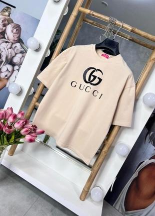 Футболка оверсайз с надписью gucci