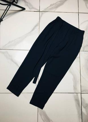 Синие базовые классические брюки с поясом asos м4 фото
