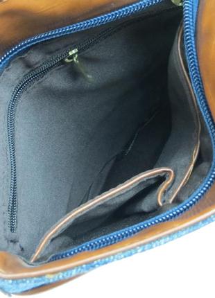 Джинсова сумка на плече fashion jeans bag темно-синя8 фото
