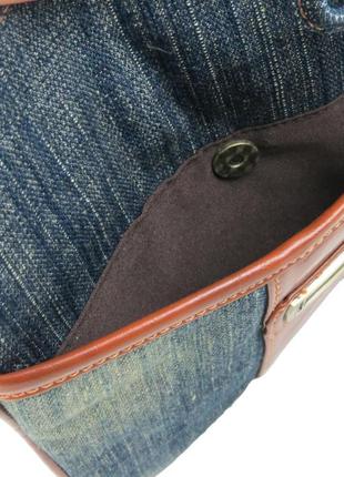 Джинсова сумка на плече fashion jeans bag темно-синя7 фото