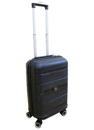 Пластиковый маленький чемодан из полипропилена 40l my polo черный3 фото
