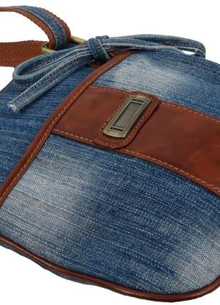 Наплечная джинсовая сумка fashion jeans bag синяя6 фото