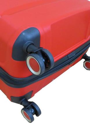Большой чемодан на колесах из полипропилена 93l my polo, турция красный9 фото