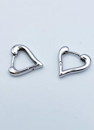Сережки срібні "сердечко" 2,45 г3 фото