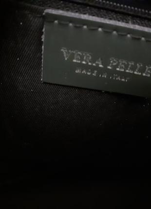 Кожаная новая сумка темно-зеленого цвета vera pelle италия4 фото