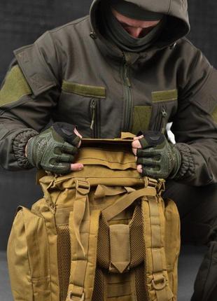 Военный рамный рюкзак койот тактический большой рюкзак 100 литров кайот армейский рюкзак песочный цвет9 фото