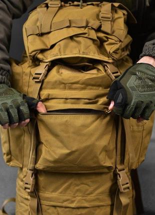 Военный рамный рюкзак койот тактический большой рюкзак 100 литров кайот армейский рюкзак песочный цвет10 фото