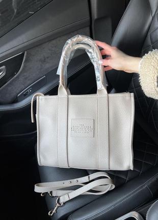 Женская сумка marc jacobs tote bag dark beige mini10 фото