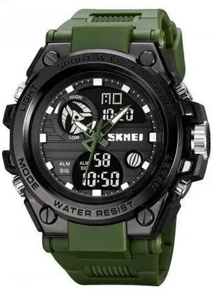 Часы наручные мужские skmei 2031ag army green, часы тактические противоударные. цвет: зеленый