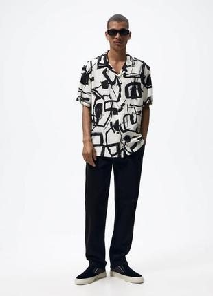 Zara рубашка в абстрактный принт l2 фото