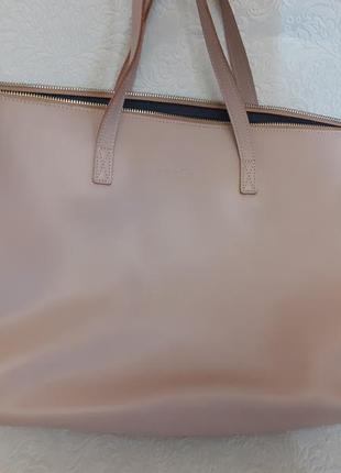 Шкіряна бежева нова сумка. alain manoukian genuine leather