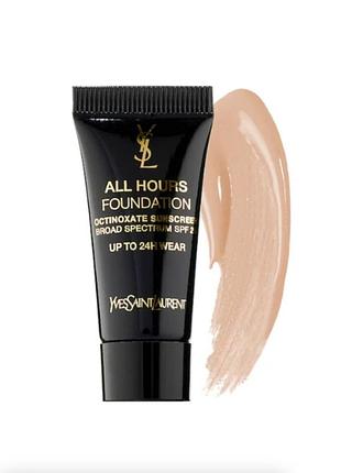 Устойчивое тональное основание yves saint laurent ysl all hours foundation b20 ivory. мини формат 5 мл.