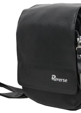 Мужская сумка, планшетка из эко кожи pu reverse черная3 фото