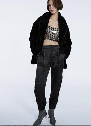 Круті атласні штаніки карго від zara