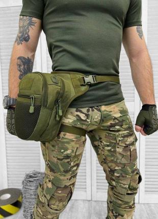 Тактическая поясная сумка олива сумка на пояс хаки кордура милитари сумка оливковая на фастексах