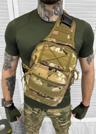 Нагрудная сумка мультикам кордура тактическая сумка через плечо cordura мультикам военная сумка однолямочная